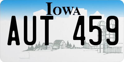 IA license plate AUT459