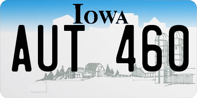 IA license plate AUT460