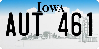 IA license plate AUT461