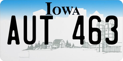 IA license plate AUT463
