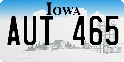 IA license plate AUT465
