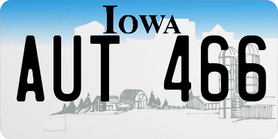 IA license plate AUT466