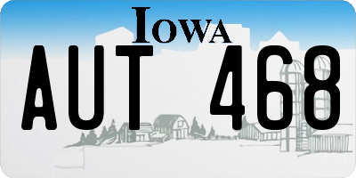 IA license plate AUT468