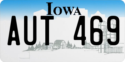 IA license plate AUT469