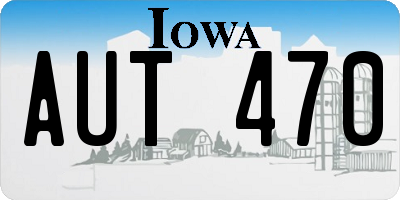 IA license plate AUT470