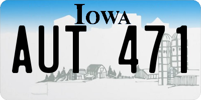 IA license plate AUT471