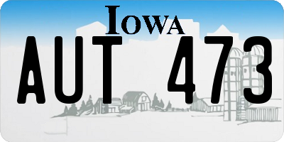 IA license plate AUT473