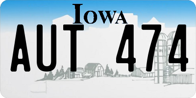 IA license plate AUT474