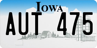 IA license plate AUT475