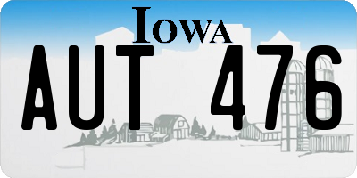 IA license plate AUT476