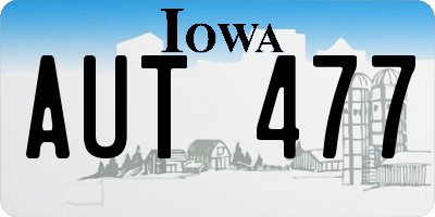 IA license plate AUT477