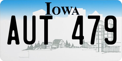 IA license plate AUT479