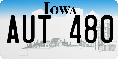 IA license plate AUT480