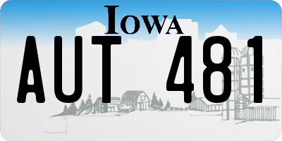 IA license plate AUT481