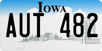 IA license plate AUT482