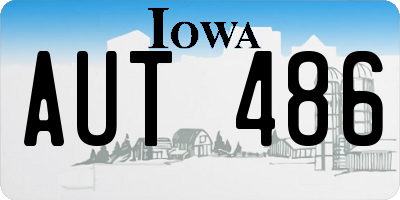 IA license plate AUT486