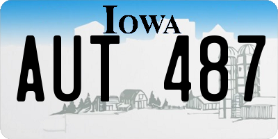 IA license plate AUT487