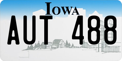 IA license plate AUT488