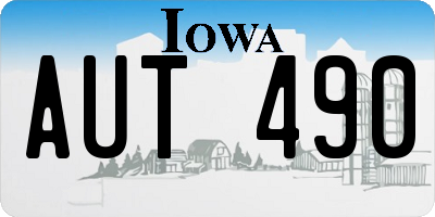 IA license plate AUT490