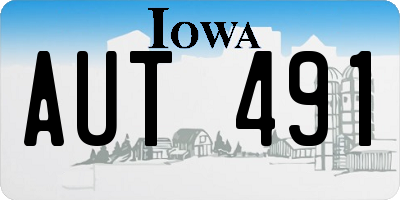 IA license plate AUT491
