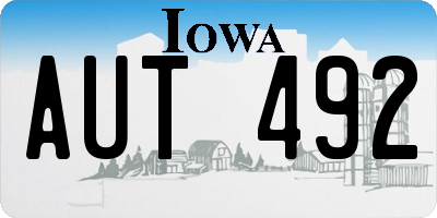 IA license plate AUT492