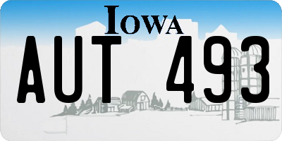 IA license plate AUT493