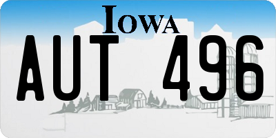 IA license plate AUT496