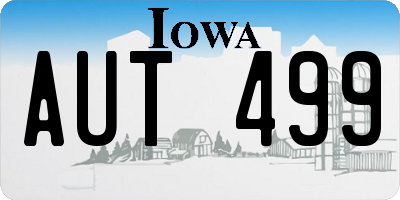 IA license plate AUT499