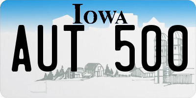IA license plate AUT500