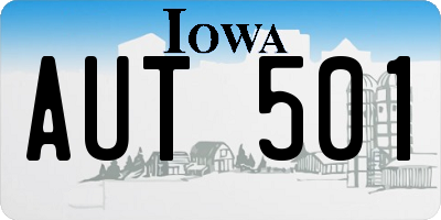 IA license plate AUT501