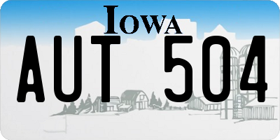 IA license plate AUT504
