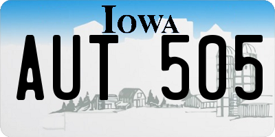 IA license plate AUT505