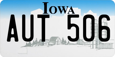 IA license plate AUT506