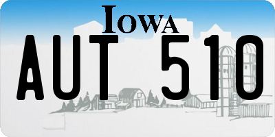 IA license plate AUT510