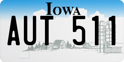 IA license plate AUT511