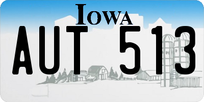 IA license plate AUT513