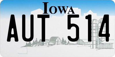 IA license plate AUT514