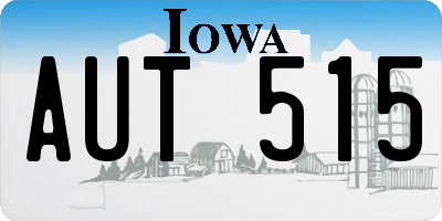 IA license plate AUT515