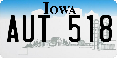 IA license plate AUT518