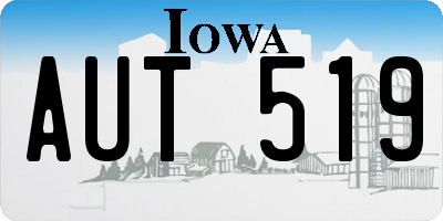 IA license plate AUT519