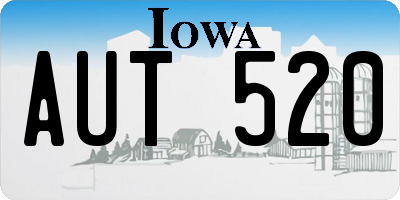 IA license plate AUT520