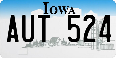 IA license plate AUT524