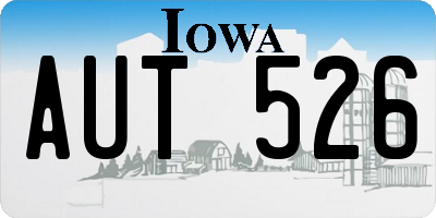 IA license plate AUT526