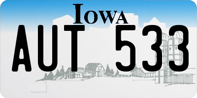 IA license plate AUT533