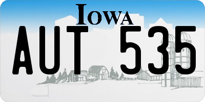 IA license plate AUT535