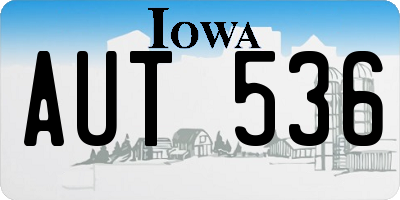 IA license plate AUT536