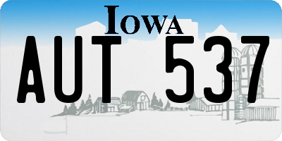 IA license plate AUT537