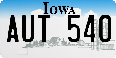 IA license plate AUT540