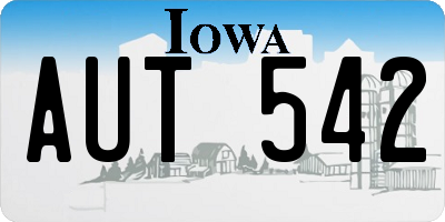 IA license plate AUT542