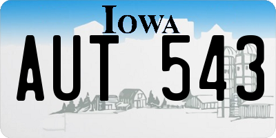 IA license plate AUT543